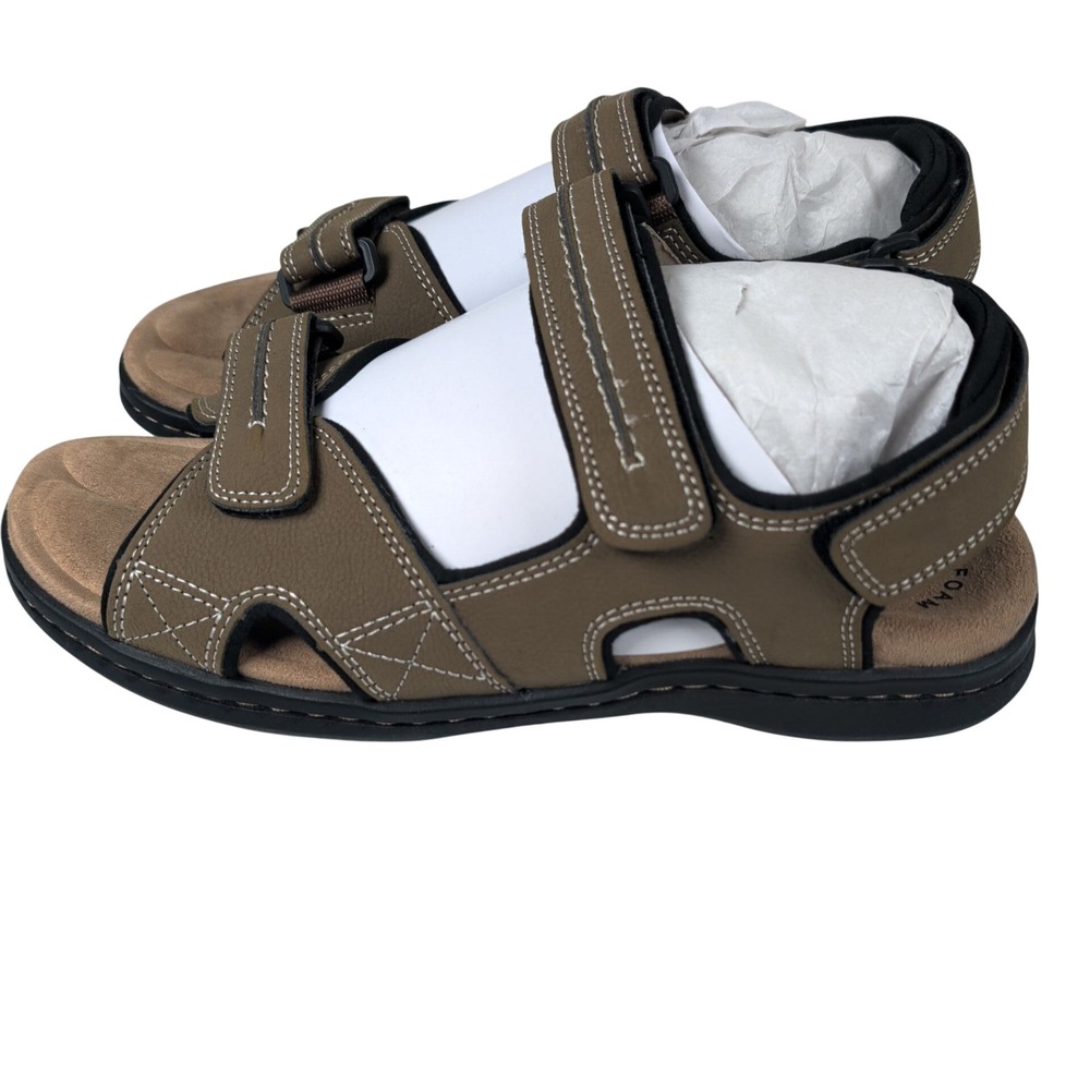 Dockers Mens 11W Newpage Dark Tan Sport Sandals Comfort Memory Foam Shoe Walking
